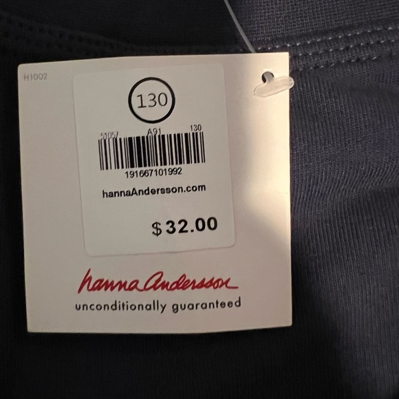Hanna Andersson Cotton Navy Blue Joggers and Long SleeveTee NWT NEW - Picture 3 of 3